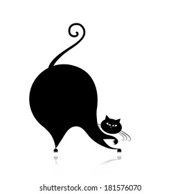 Funny big cat silhouette for your design