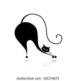 Funny big cat silhouette for your design