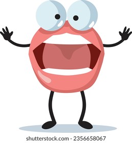 
Funny Big Mouth Character Vector Cartoon Design Illustration. Cheerful blabbermouth speaking and talking all the time
