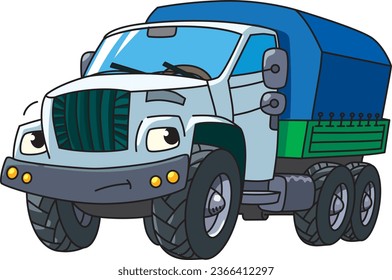 Funny big truck Cars with eyes vector illustration