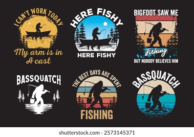 
Funny Bigfoot Fishing t shirt Designs Perfect for Outdoor Enthusiasts and Fishermen

