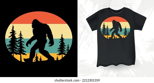 Funny Bigfoot Sasquatch Retro Vintage Bigfoot T-Shirt Design