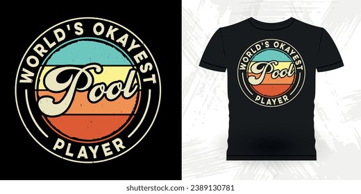 Funny Billiards Game Gift Retro Vintage Pool Player T-shirt Design