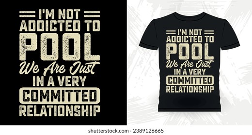 Funny Billiards Game Lover Gift Retro Vintage Pool Player T-shirt Design
