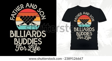 Funny Billiards Game Lover Gift Retro Vintage Pool Player T-shirt Design