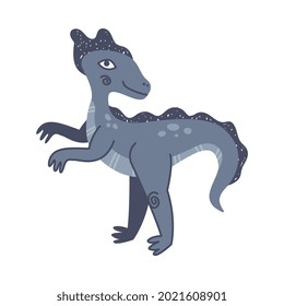 Funny Bipedal Dinosaur as Cute Prehistoric Creature and Comic Jurassic Predator Vector Illustration