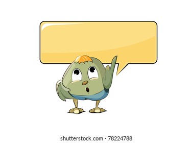 Funny bird with blank area