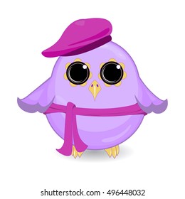 funny bird cartoon character vector illustration
