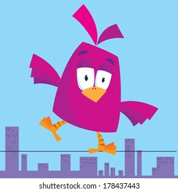Funny bird. Cool Vector Character.