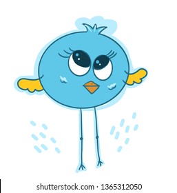 Funny bird cute animal vector illustration