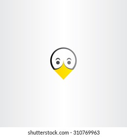 funny bird duck face icon logo symbol