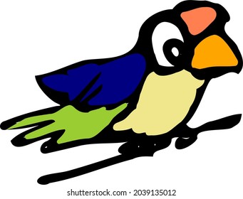 Gracioso Vector De Caricatura Aislado De Pájaros