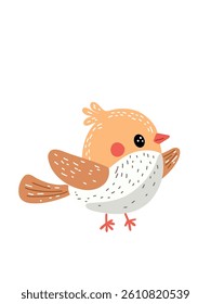 funny bird on white background, vector illustration 