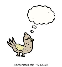 funny bird with thought bubble