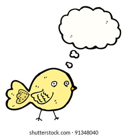 lustiger Vogel mit Gedankenblase-Cartoon