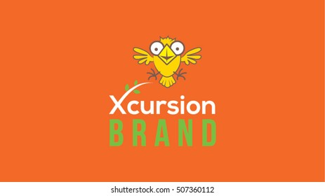 Funny bird vector logo template. 