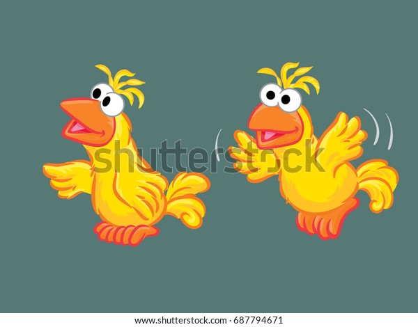 Funny Birds Stock Vector (Royalty Free) 687794671