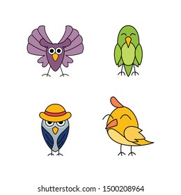 Funny Birds Character Vector Design