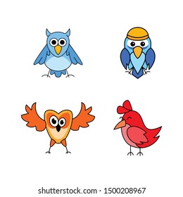 Funny Birds Character Vector Design