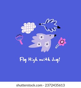 Funny Birds for kids print. Perfect for t-shirt, card, poster childish design