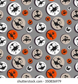 Funny birds on light background. Seamless pattern. Vector illustration