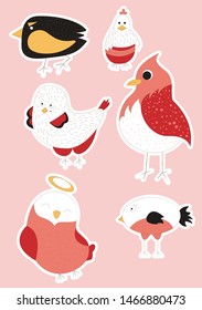 Funny birds. Stock Vector Illustration