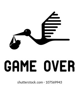 Funny birth symbol - Game Over