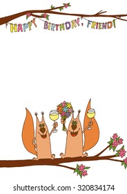Funny Birthday Card Squirrel