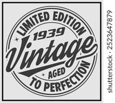 Funny birthday T-shirt Design, Vintage Birthday T-shirt Design, 1936 Aged to perfection , 1936 Aged to perfection,1938 Limited Edition  , 1937 Limited Edition T-shirt Design	
