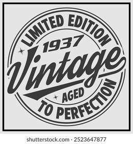 Funny birthday T-shirt Design, Vintage Birthday T-shirt Design, 1936 Aged to perfection , 1936 Aged to perfection,1938 Limited Edition  , 1937 Limited Edition T-shirt Design	
