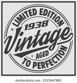 Funny birthday T-shirt Design, Vintage Birthday T-shirt Design, 1936 Aged to perfection , 1936 Aged to perfection,1938 Limited Edition  , 1937 Limited Edition T-shirt Design	
