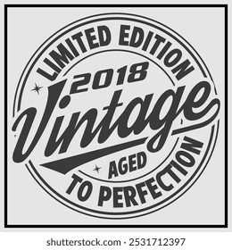 Funny birthday T-shirt Design, Vintage Birthday T-shirt Design,2018 Aged to perfection, 2017 Limited Edition T-shirt Design