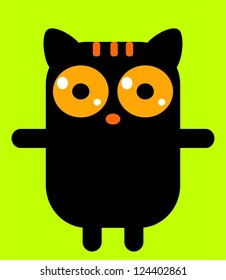 Funny black cat