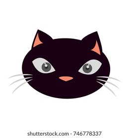 funny black cat head