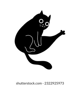 Illustrations Of Black Cat Action Icon On White Background, Animals Vector  Of Isolated A Cute Cat Icon. Royalty Free SVG, Cliparts, Vectors, and Stock  Illustration. Image 94933860.