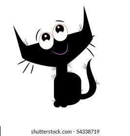 funny black cat silhouette