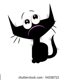funny black cat silhouette