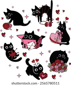 Funny Black Cat Valentine's Day