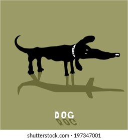 Funny black dog