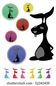 A funny black rabbit silhouette collection