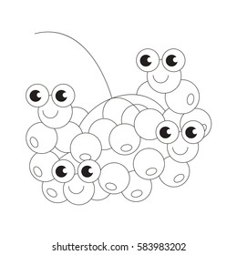 Funny black rowan cartoon. Outlined object with black stroke.