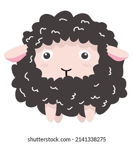 Funny black sheep cartoon vector