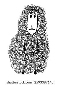 Funny black sheep, sketch for your design