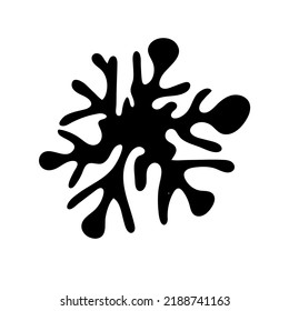 Funny black silhouette of snowflake drawing of marker pen in childlike freehand style strange scrabble art. For greeting card, gift packaging. Funny scribble style collection for happy new year. 