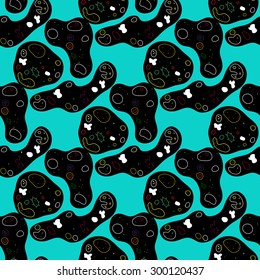 Funny black and turquoise background.