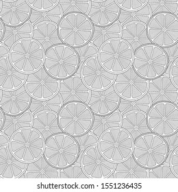 Funny black and white cartoon seamless pattern of lime fruit. Coloring book page. Adult antistress therapy. 