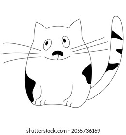 funny black and white cat character doodle animal happy smiling pet