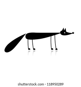 Funny black wolf  for your design