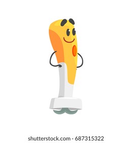 Funny blender character with smiling face, humanized home electrical equipment vector Illustration