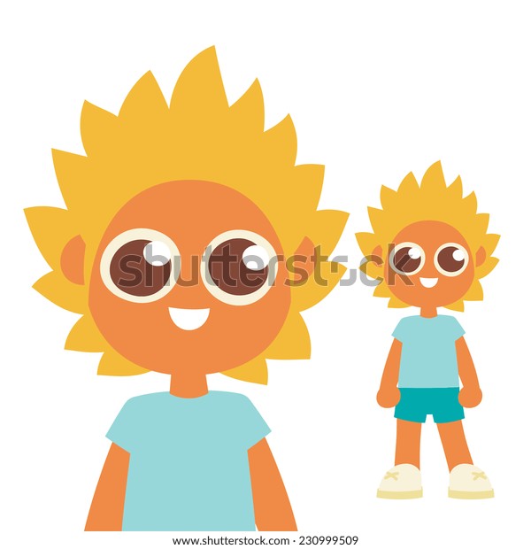 Funny Blonde Hair Style Boy Brown Stock Vector Royalty Free
